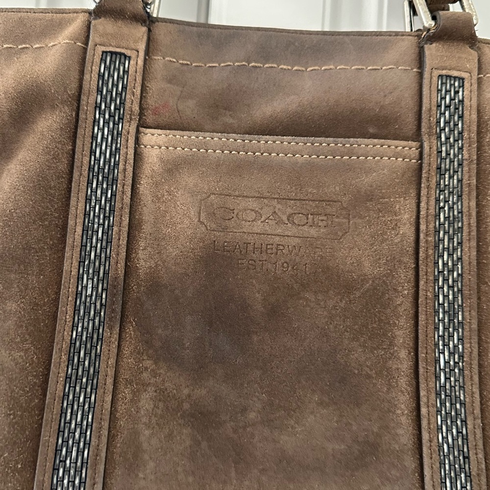 2005 Vintage Coach brown suede handbag/shoulder bag - Picture 9 of 13